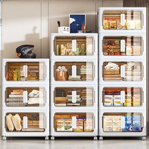 "Simplistic Vertical Polymer Standard Kids Bookshelf Unattached with Roller Wheels, 5 Shelves/4 Shelves/3 Shelves, 10 Doors/8 Doors/6 Doors"