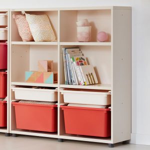 "Modish Timber Horizontal/Vertical Standalone Standard Kids Bookshelf Closed Back with 4 Shelves"