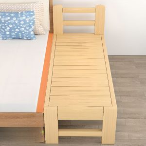 "Simplistic Wood Color Timber Standard Kids Bed for Gender Neutral"
