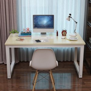 "Natural Wood Finish Kids Computer Desk with Scratch-defiant Wood Top"