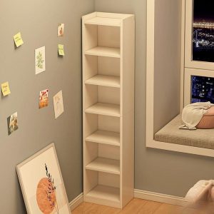 "Simplistic Wood Vertical Standard Children's Bookshelf with 5/6/7 Shelves, Closed Back, Standalone"