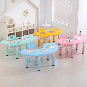 "Adjustable Height Synthetic Yellow/Cerulean/Lime Green Kids Computer Desk"
