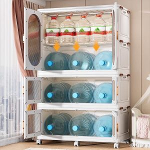 "Polymer Compound Children's Wardrobe with Shelf, Clothing Rod, and Door"
